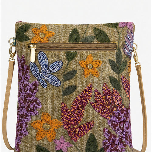 HS crossbody tas Multicolor Bloemen - achteraanzicht