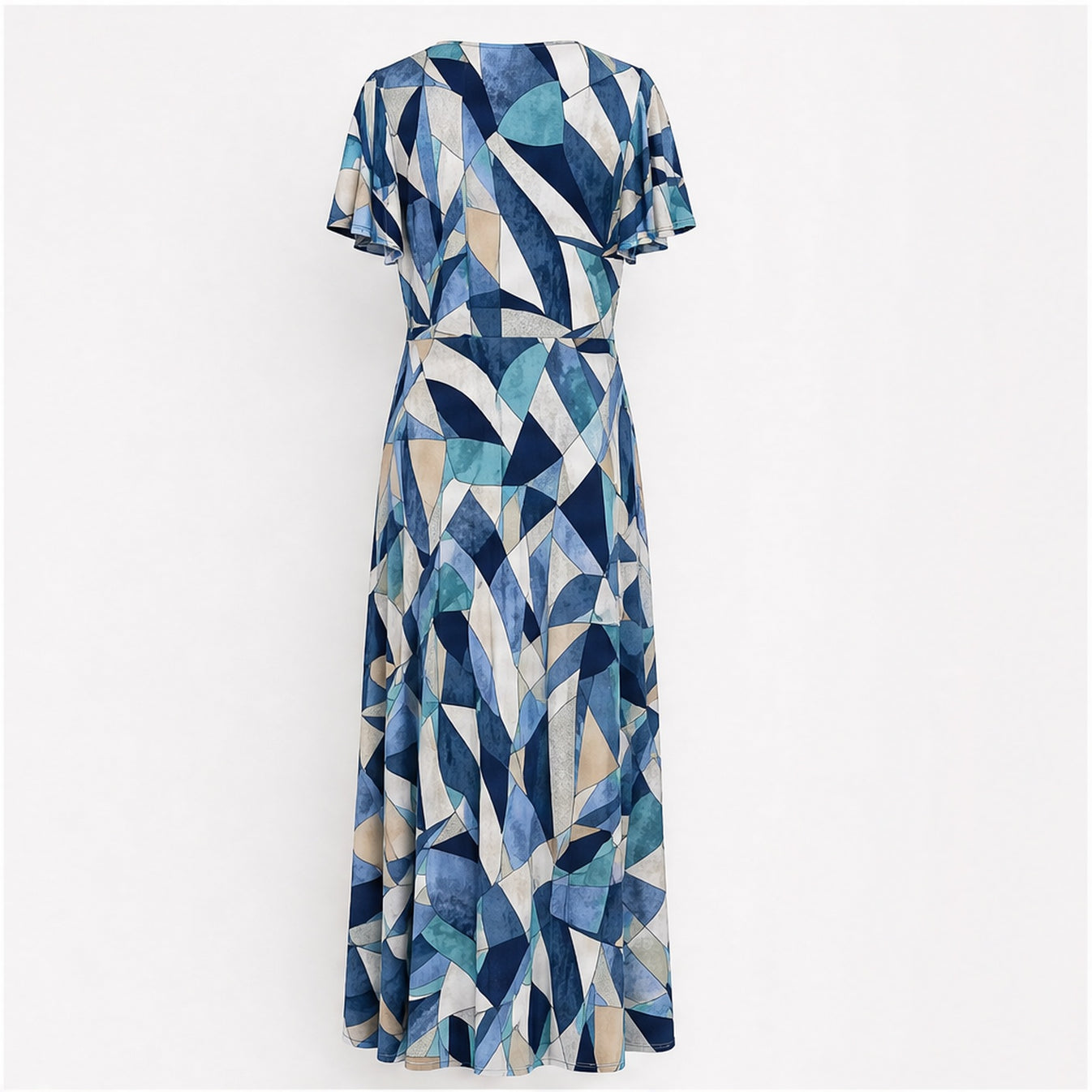 Jimi Fei Paris Blauw Creme Geometrisch - achteraanzicht