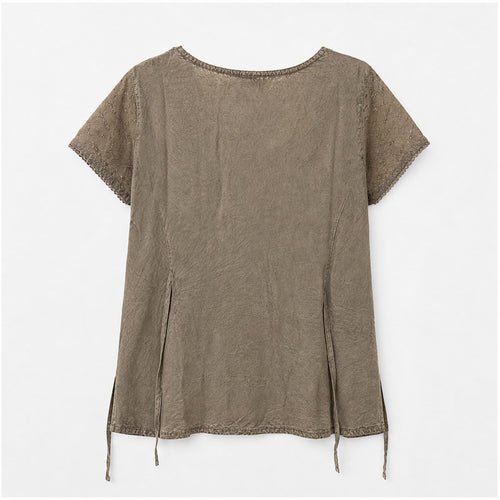 HS Shirt - Meerdere Kleuren - Taupe Borduursel - achteraanzicht
