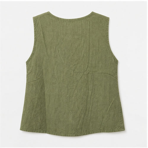 HS Mouwloos Shirt - Meerdere Kleuren - Lichtgroen Borduursel - achteraanzicht