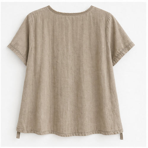 HS Top Handmade India - Meerdere Kleuren - Taupe - achteraanzicht
