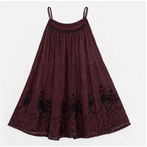 HS Rok Handmade in India - Meerdere Kleuren - Bordeaux - achteraanzicht