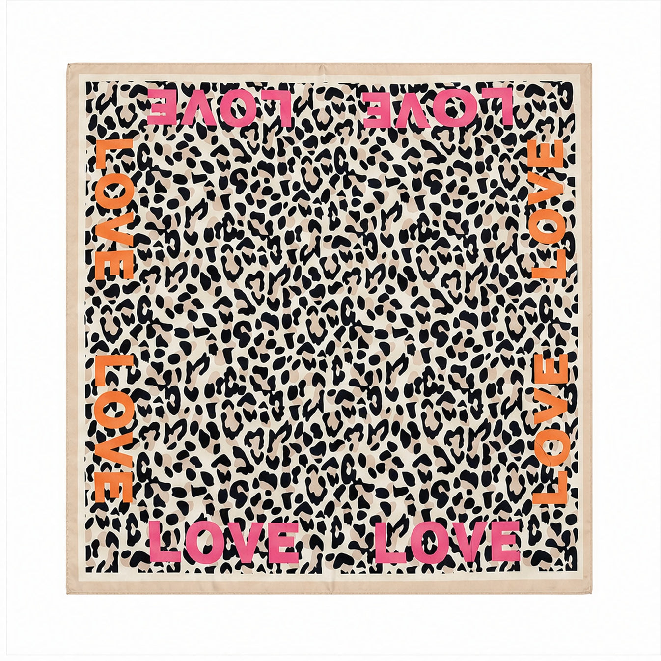 HS 70x70 Satijnen Look Sjaal Animalprint - Meerdere Prints - Leopard Love Print - achteraanzicht