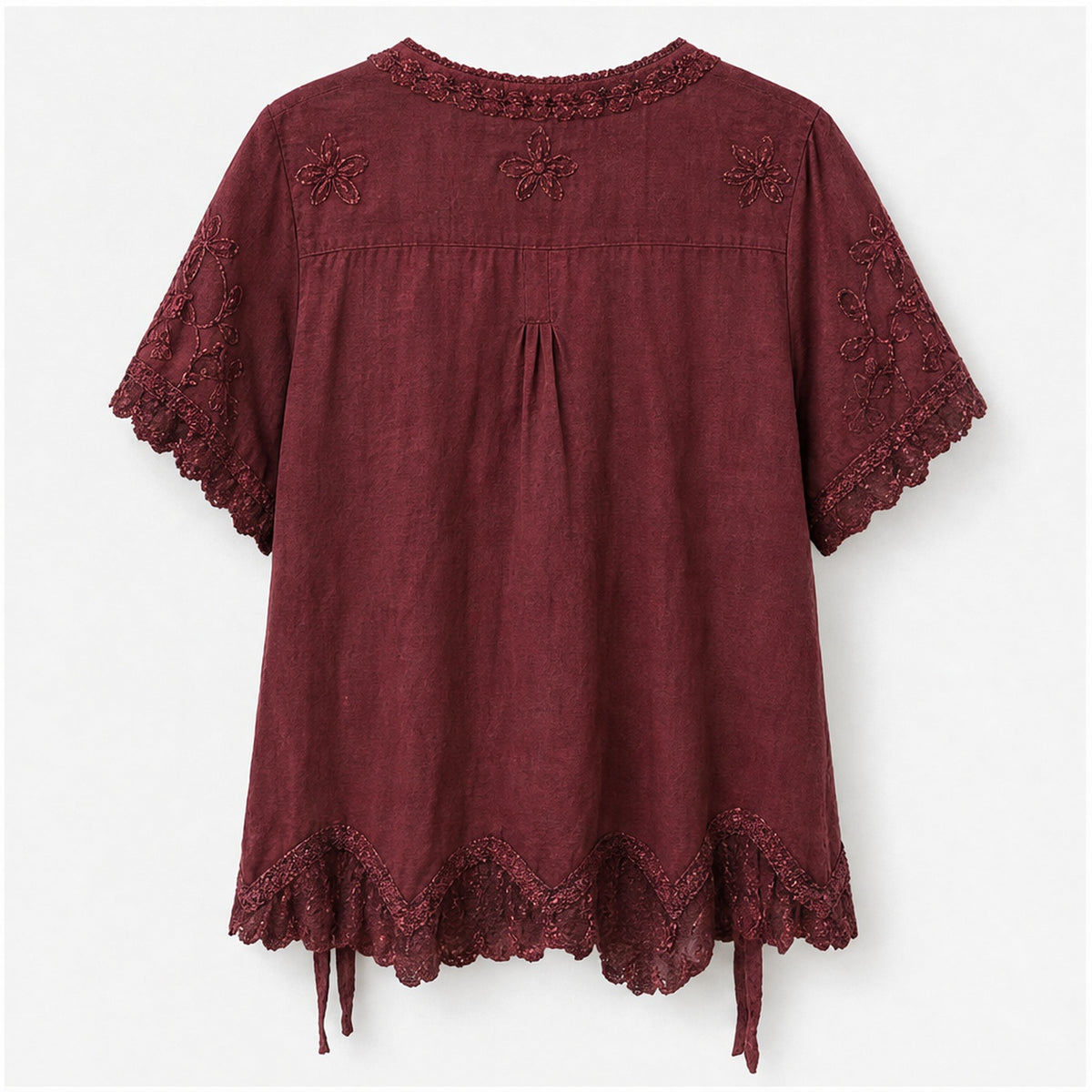 HS Top - Meerdere Kleuren - Bordeaux Borduursel - achteraanzicht