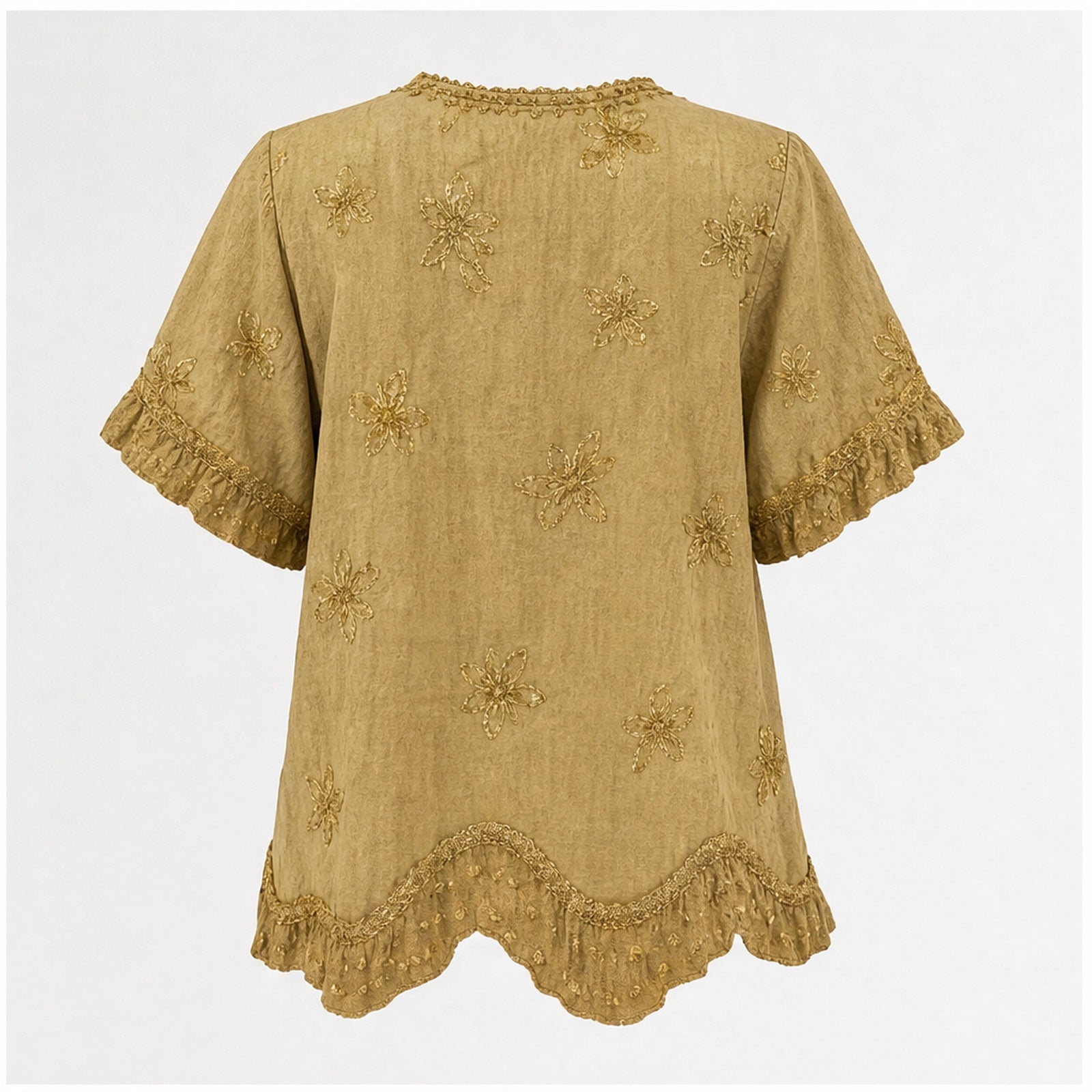 HS Top - Meerdere Kleuren - Camel Borduursel - achteraanzicht