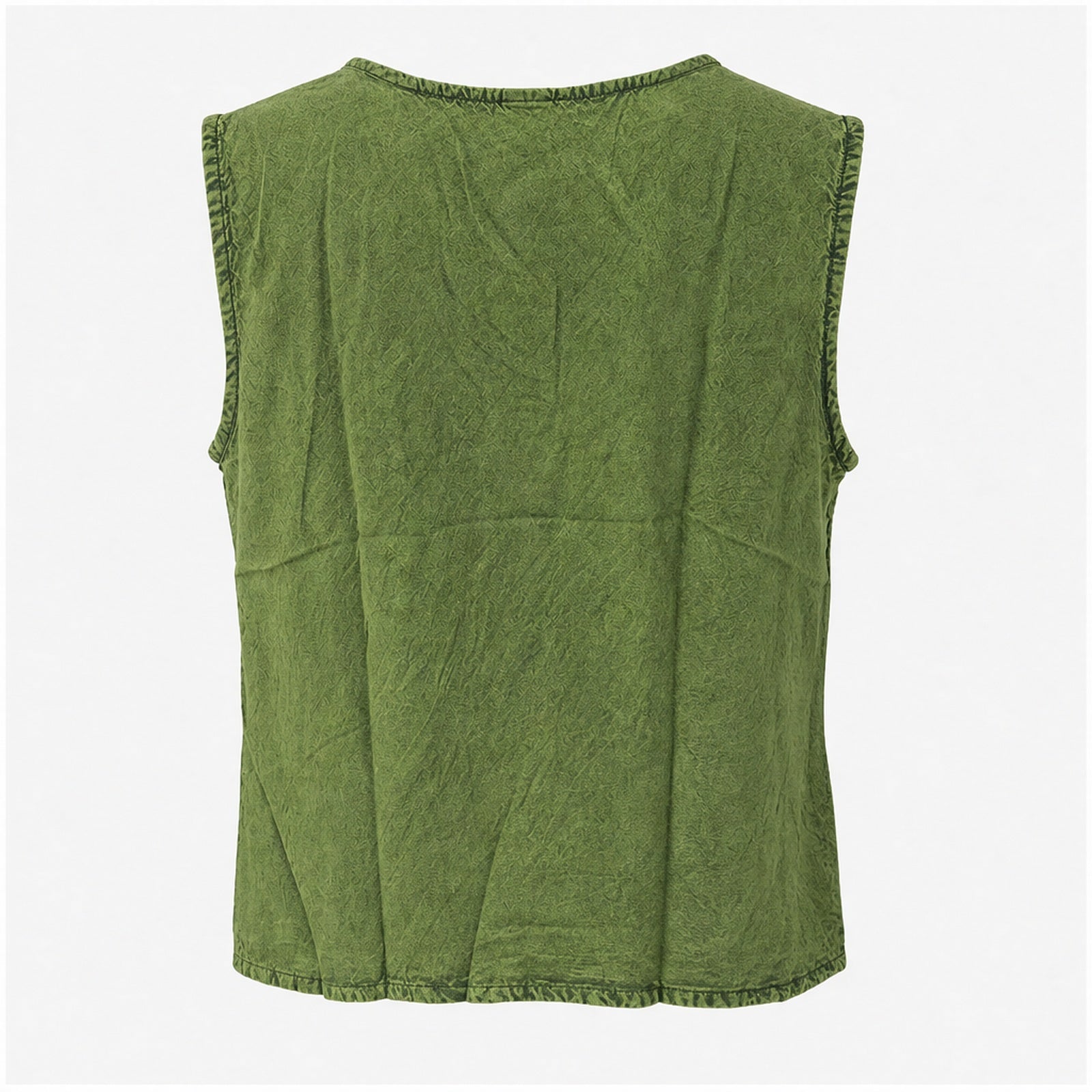 HS Mouwloos Shirt - Meerdere Kleuren - Olijfgroen Borduursel - achteraanzicht