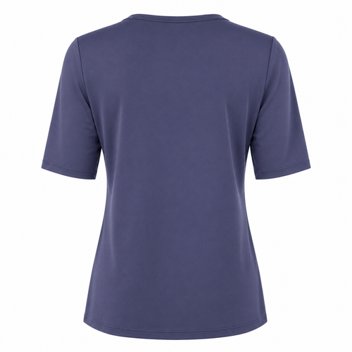 Stella Fiora top blauwgrijs - Achteraanzicht ghost mannequin