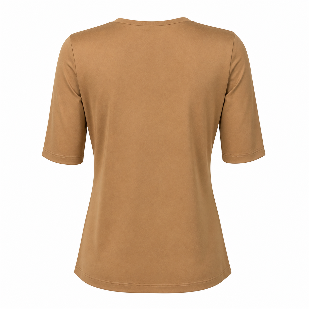 Stella Fiora Top - Camel V-Hals - Achteraanzicht ghost mannequin