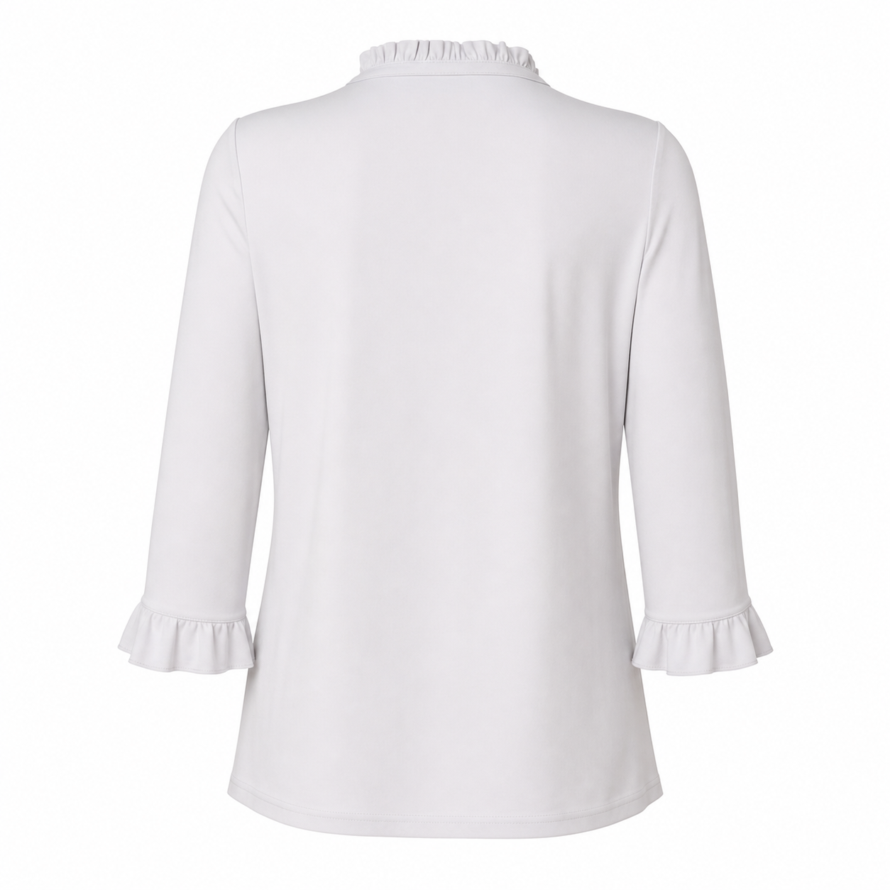 Stella Moretti Top - Offwhite Ruffle Collar - Achteraanzicht ghost mannequin