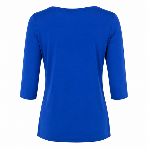 Signature Top - Kobaltblauw Crossneck - Achteraanzicht ghost mannequin