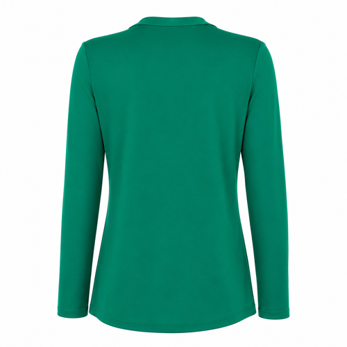 Signature top green ruffle - Achteraanzicht ghost mannequin