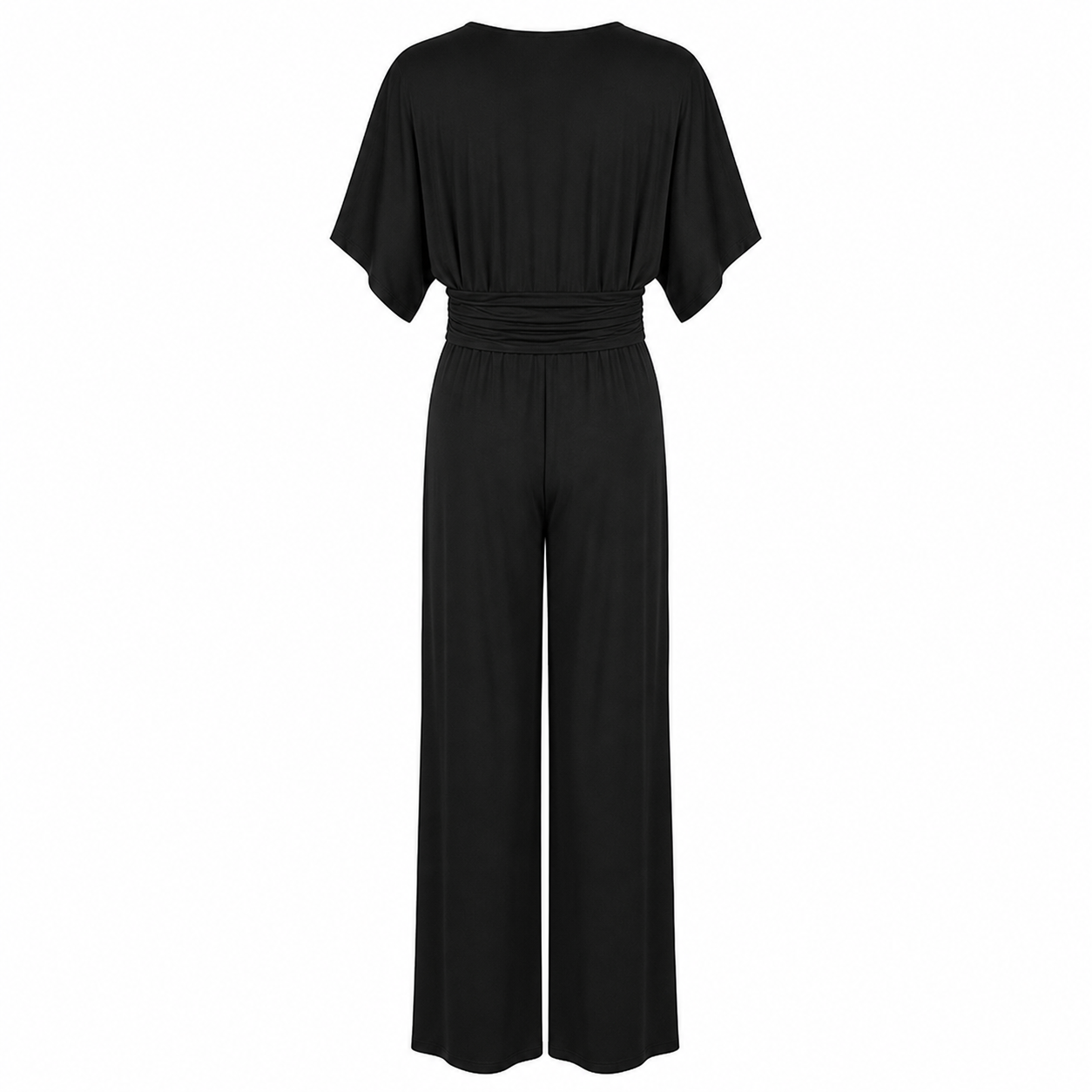 By Swan Jumpsuit - Black V-Neck - Achteraanzicht ghost mannequin