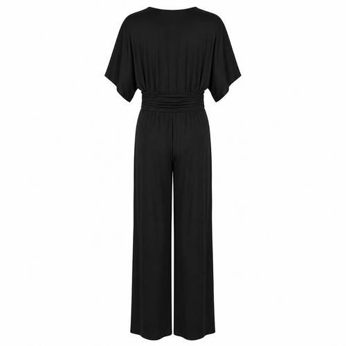 By Swan Jumpsuit - Black V-Neck - Achteraanzicht ghost mannequin