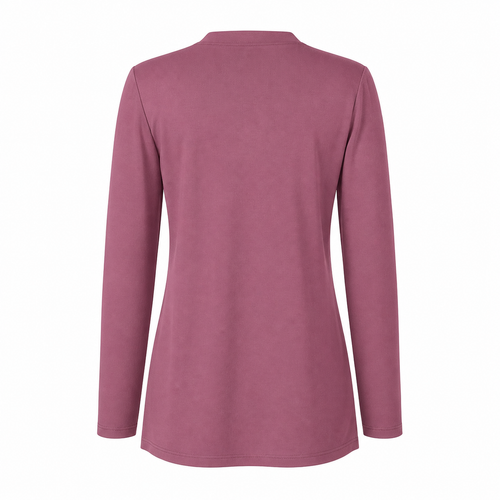 Stella Moretti Top - Mauve Ruffle - Achteraanzicht ghost mannequin