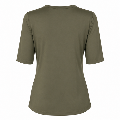 Stella Fiora top olijfgroen - Achteraanzicht ghost mannequin