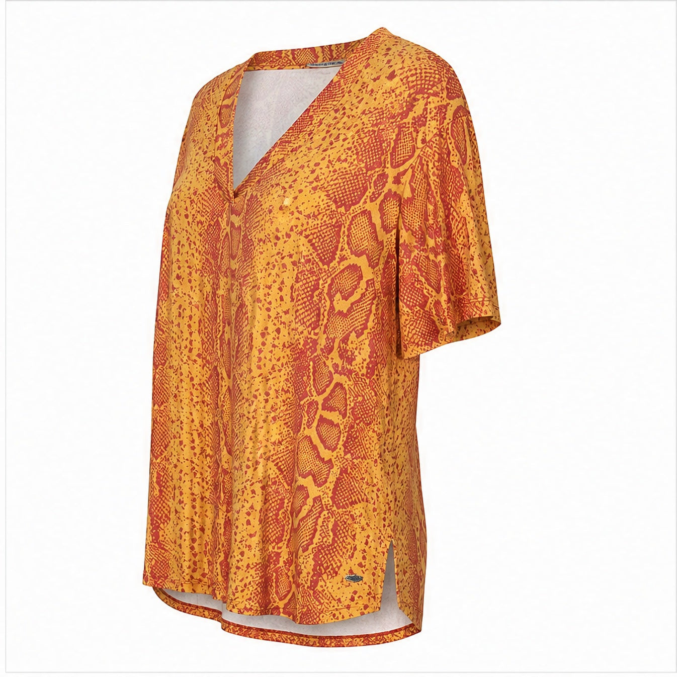 Angelle Milan Shirt - Oranje Slangenprint - zijaanzicht