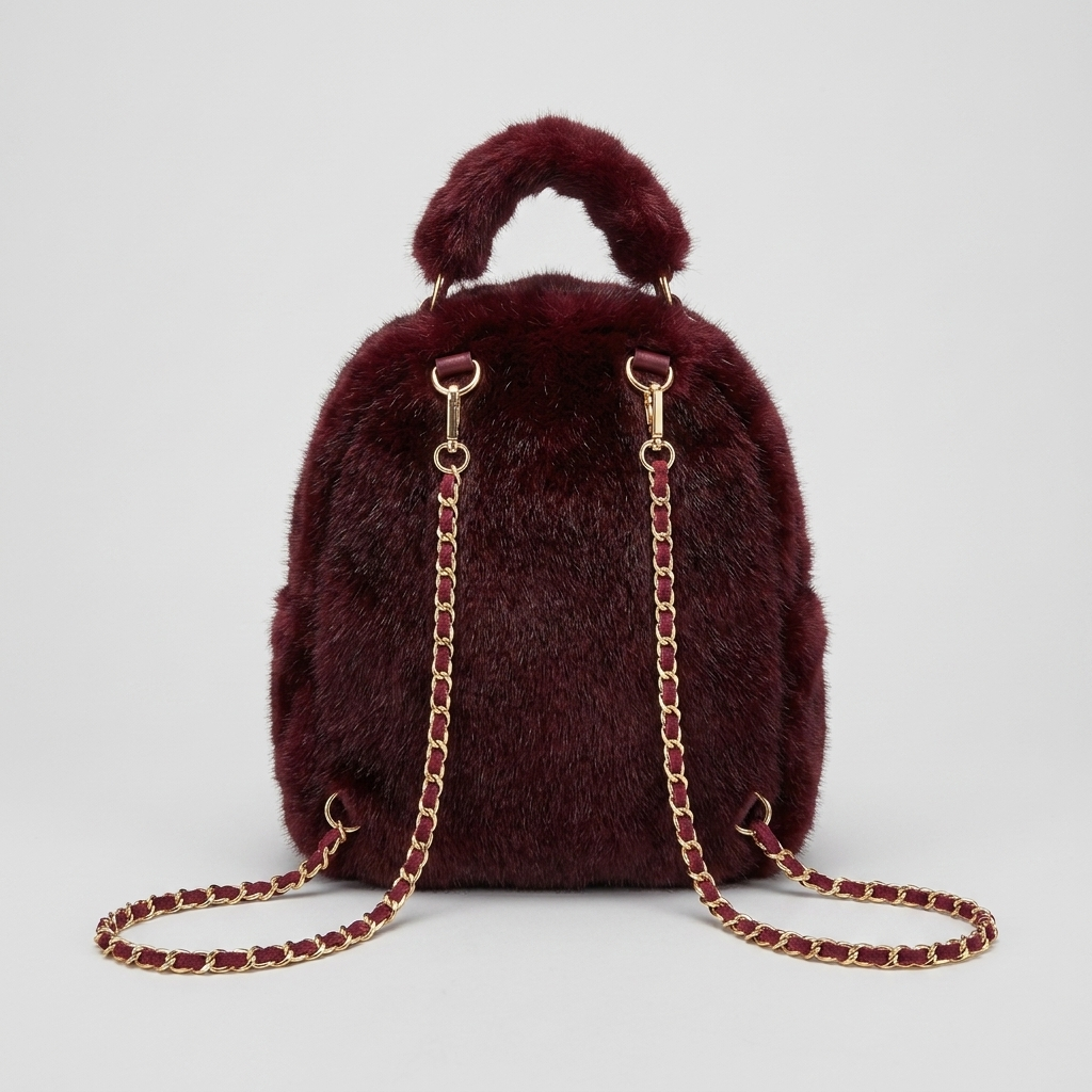 Mini Faux Fur Rugzak - ca. 22 cm
