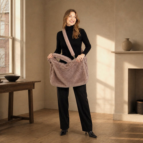 Faux Fur Hand- en Schoudertas