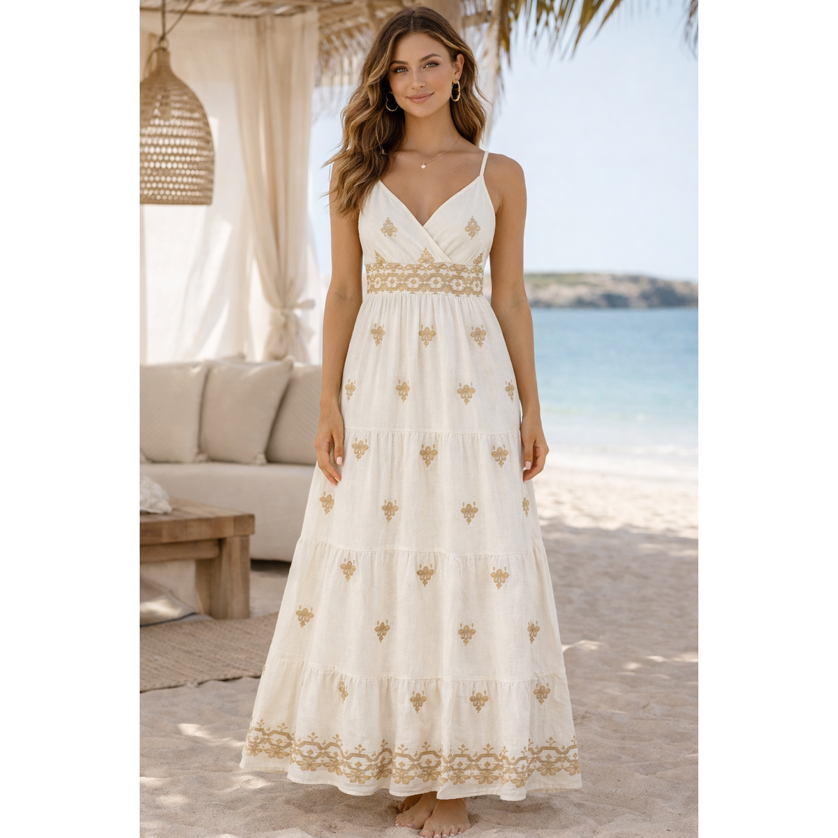 HS Lange Jurk - Zomerjurk - Free Size - comfortabele pasvorm - L/XL