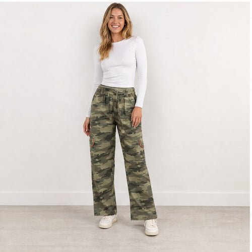 HS Broek One Size - Camo Cargo Recht Model - op model