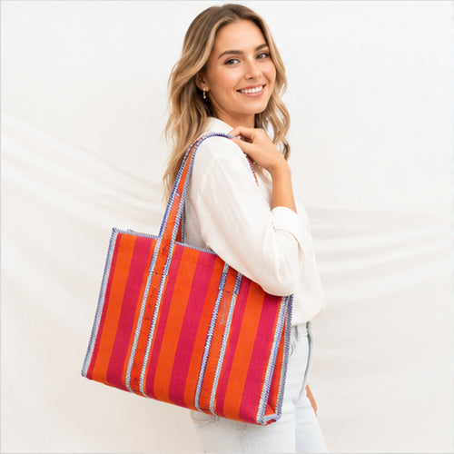 HS Orange Red Striped - op model