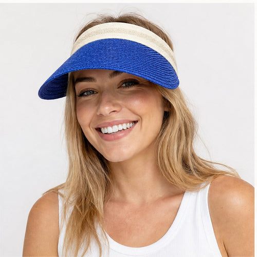 HS Fashion Zonneklep Basic - Blauw - Blauw - on model