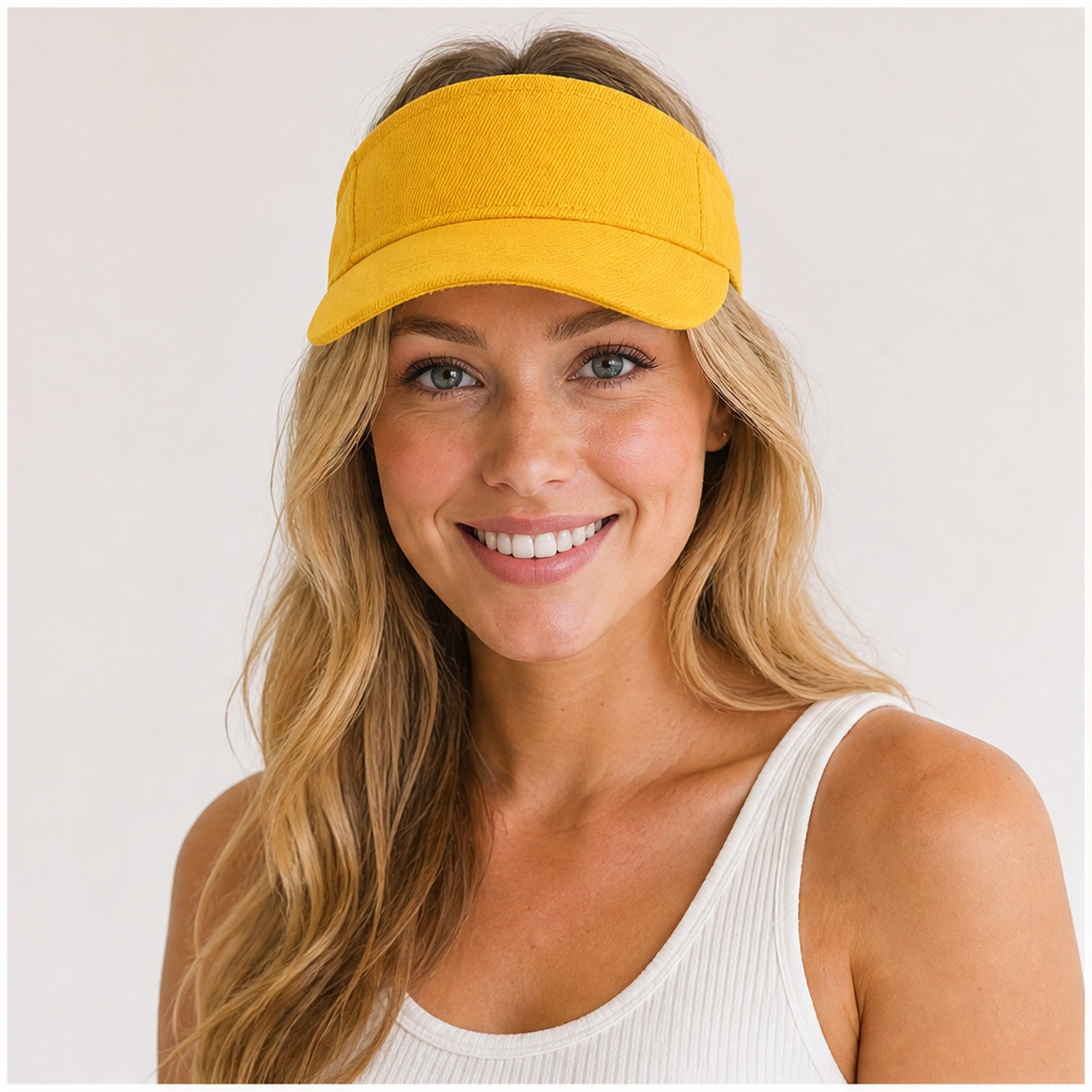 HS Fashion Zonneklep Fashion - Geel - Geel - on model