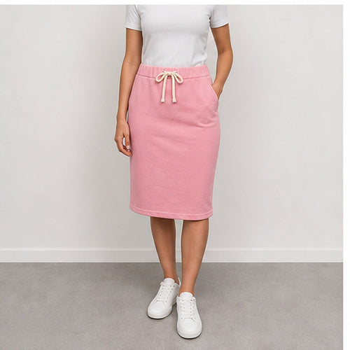 MOOIJ Rok Zachte Stof - Roze - MODEL_FRONT