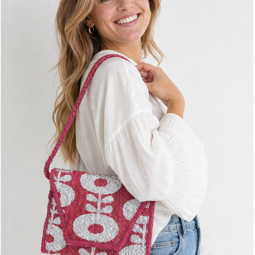HS crossbody tas Roze Kralen - gedragen op model
