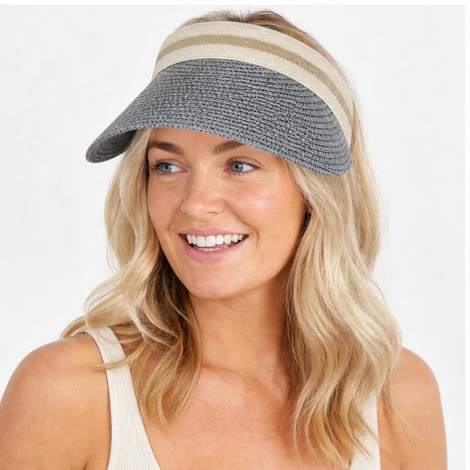 HS Fashion Zonneklep Basic - Grijs 05 - Grijs - on model
