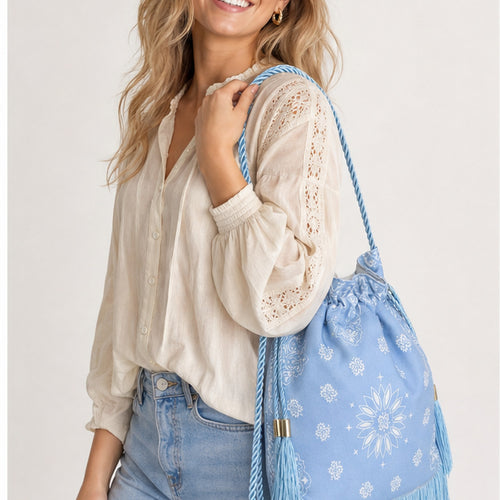 HS tas Blauw - gedragen op model