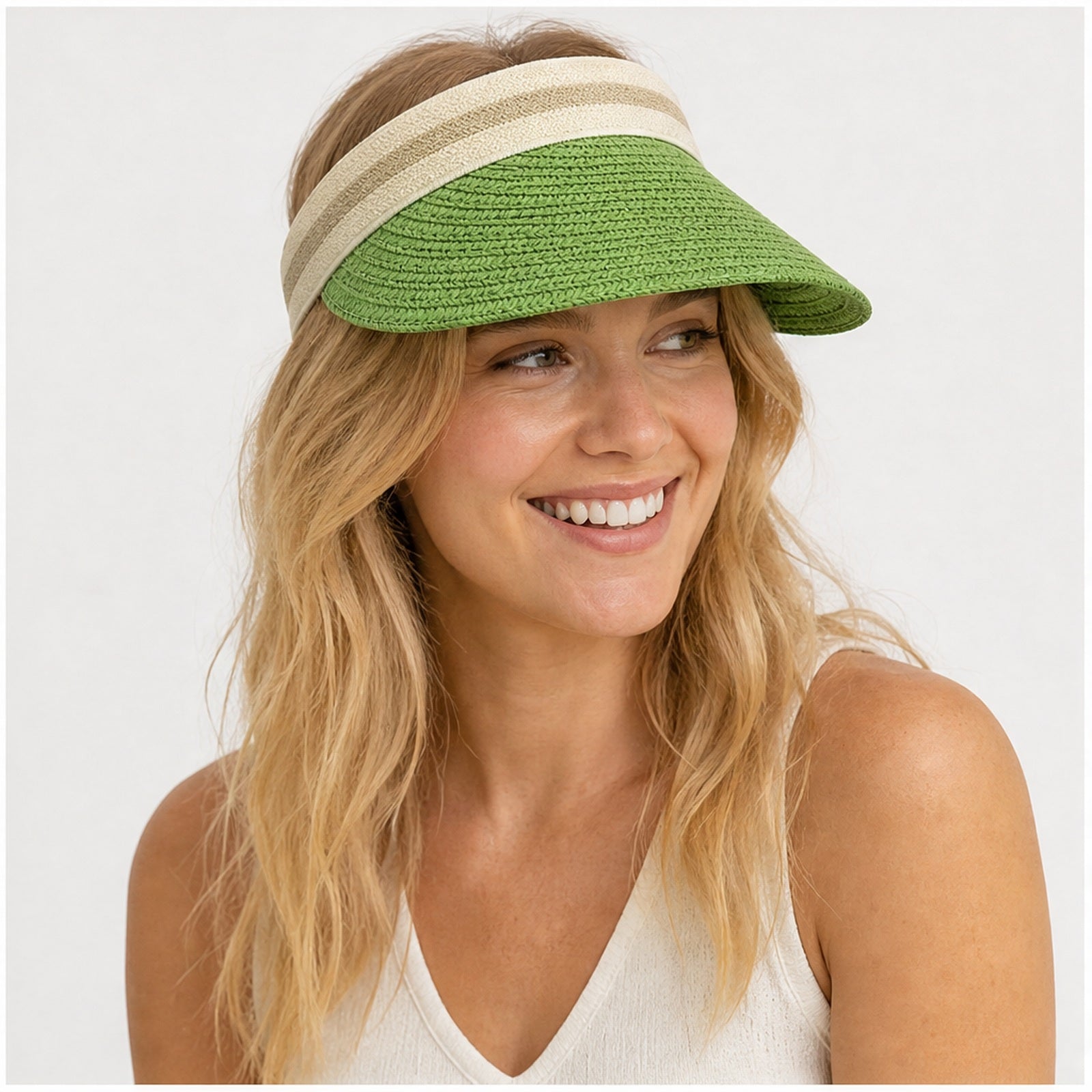 HS Fashion Zonneklep Basic - Taupe - Taupe - on model