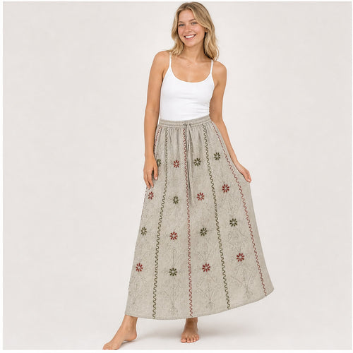 HS Rok - Meerdere Kleuren - Lichtgrijs Borduursel - op model