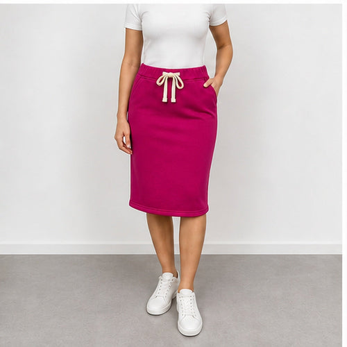 MOOIJ Rok Zachte Stof - Fuchsia - MODEL_FRONT