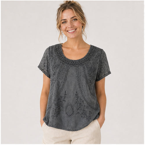 HS Shirt - Meerdere Kleuren - Antraciet Borduursel - op model