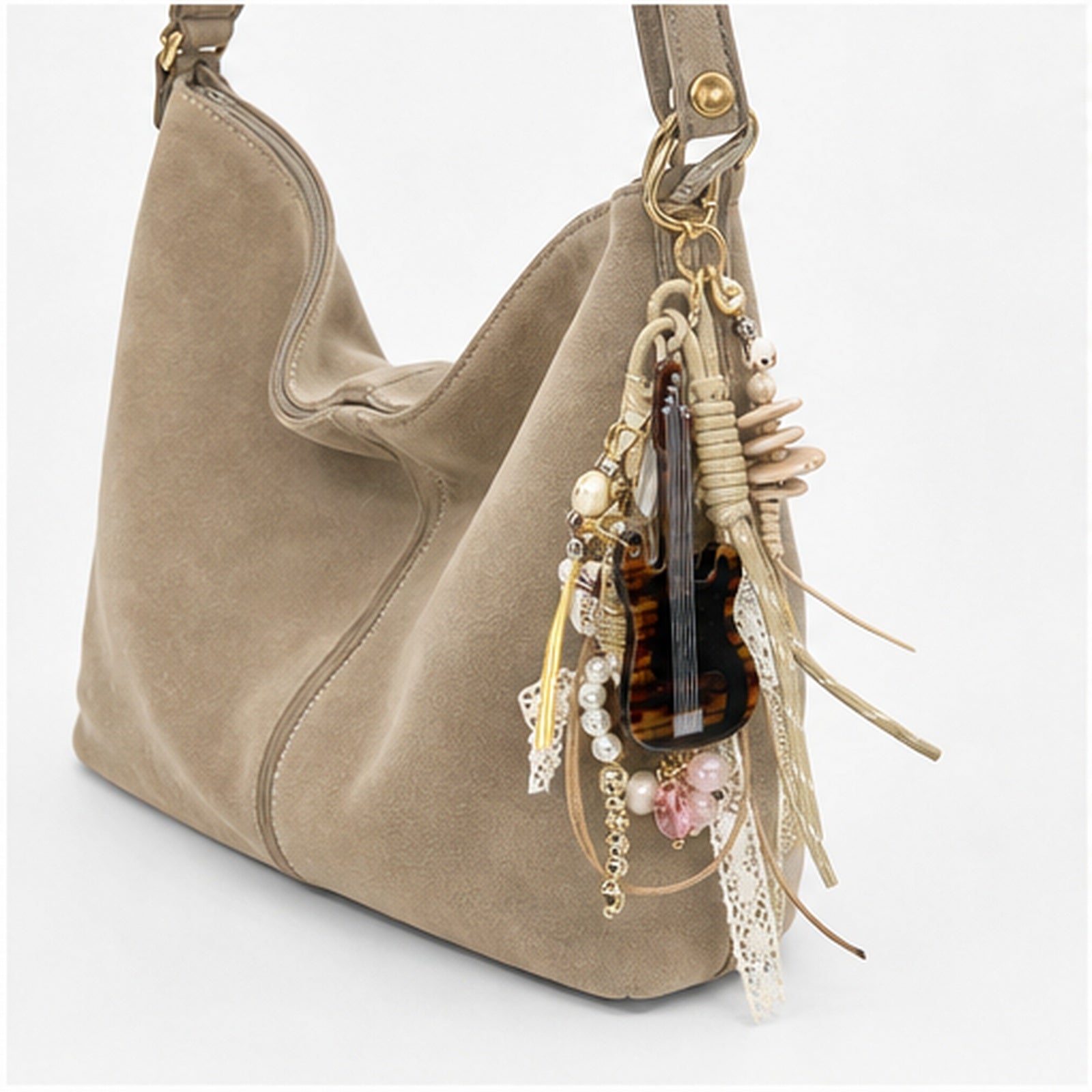 HS Fashion Tassenhanger - Beige design 41 - Beige design 41 - on model