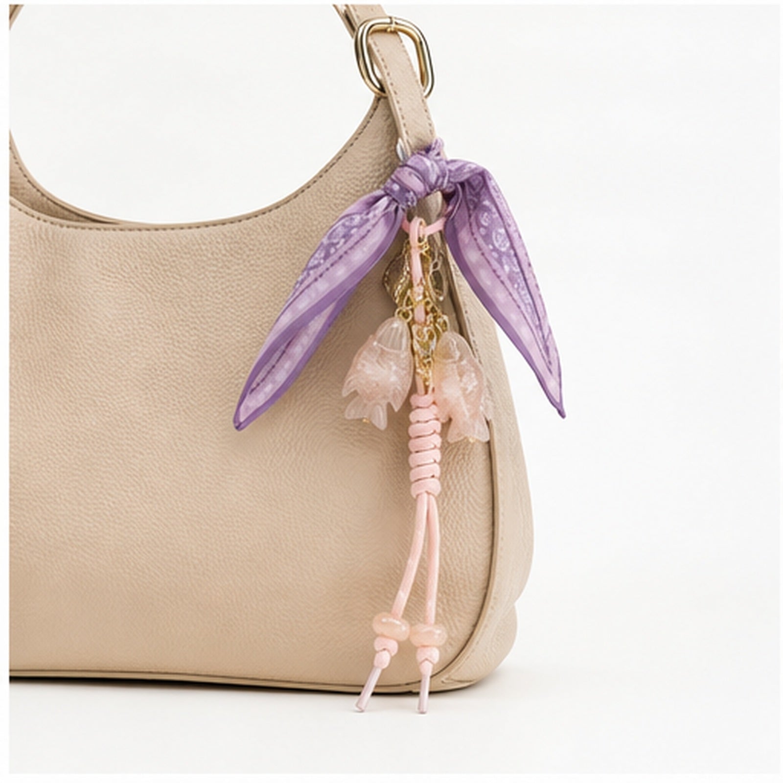 HS Fashion Tassenhanger - Beige design 44 - Beige design 44 - on model