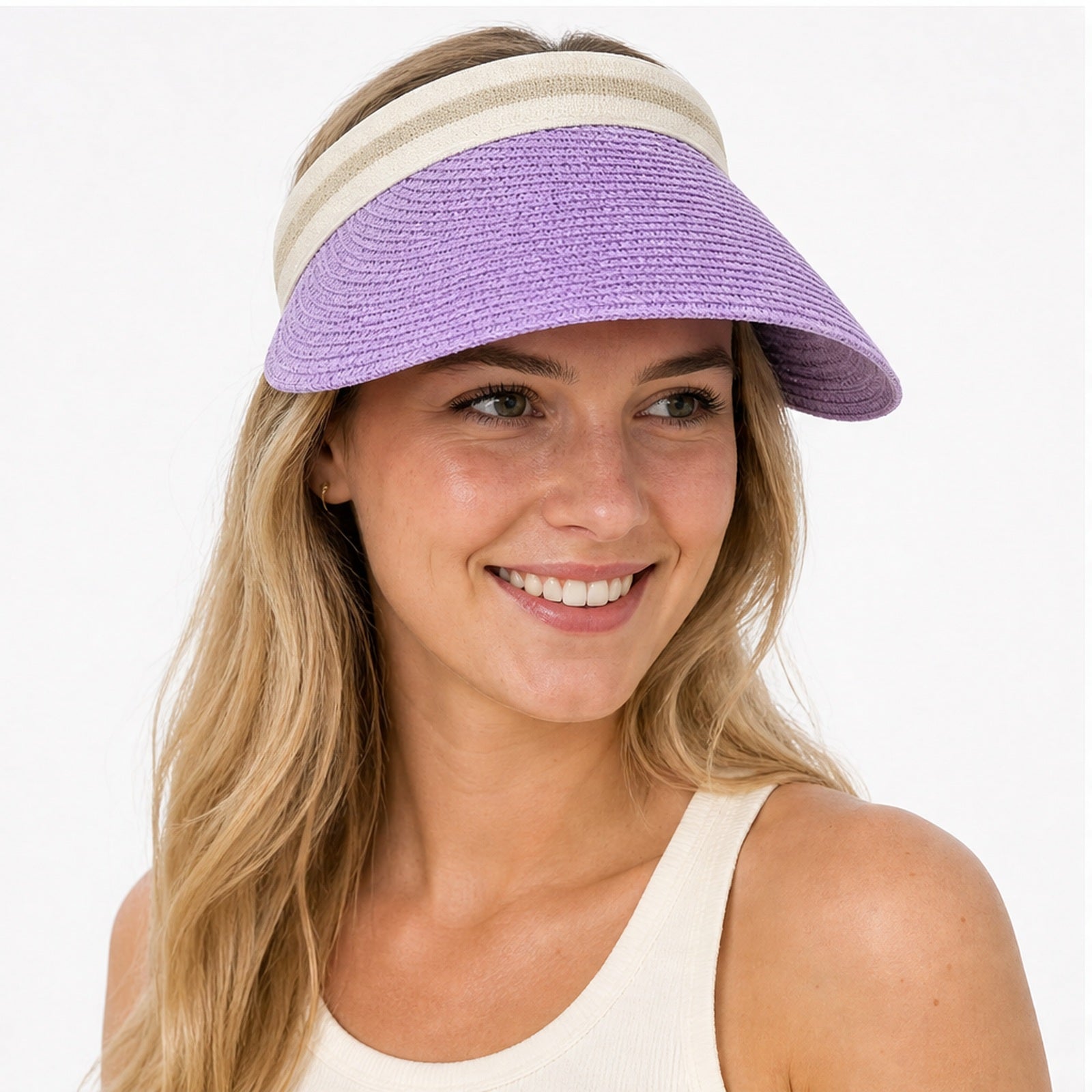 HS Fashion Zonneklep Basic - Beige 08 - Beige - on model