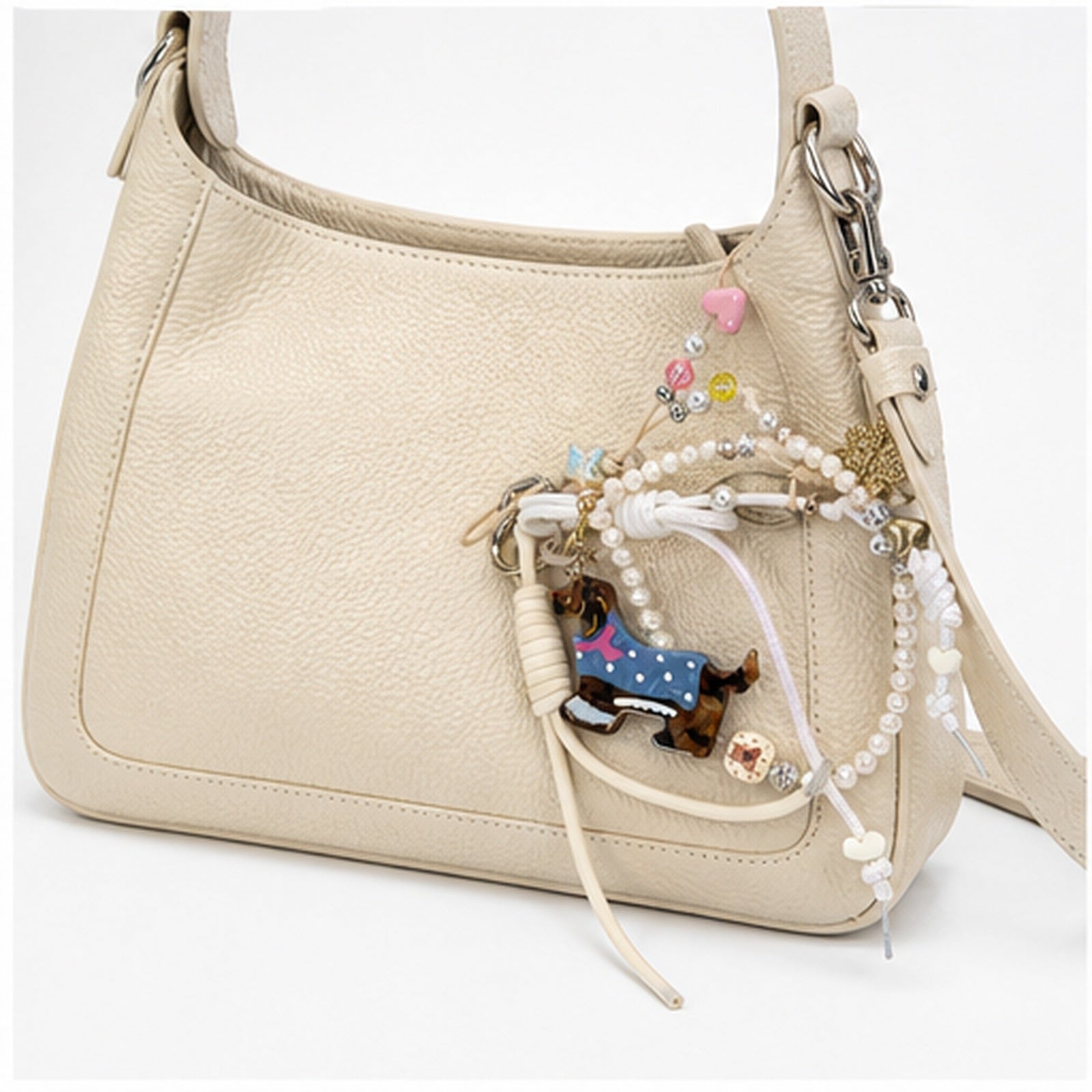 HS Fashion Tassenhanger - Beige design 31 - Beige design 31 - on model