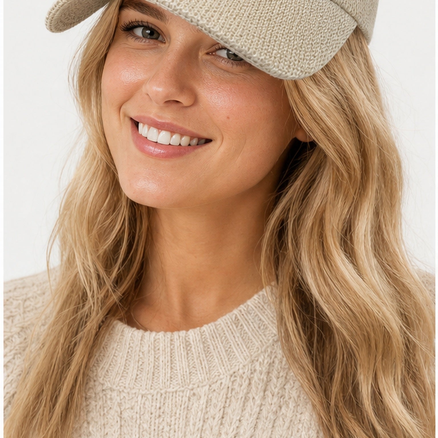 HS pet Beige Hart Patch - gedragen op model