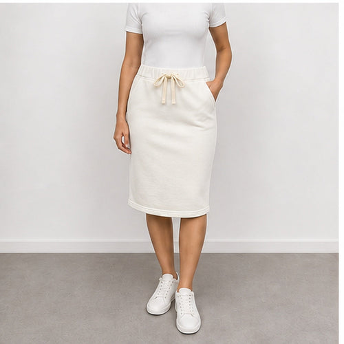 MOOIJ Rok Zachte Stof - Off White - MODEL_FRONT