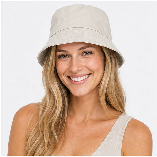 HS Fashion Bucket Hat - Beige 18 - Beige - on model