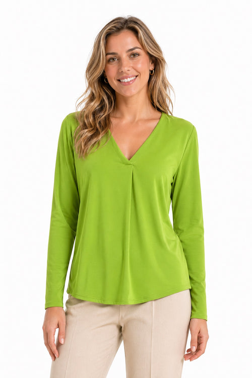Joy blouse abstracte print - Op model vooraanzicht