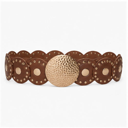 Brede Elastische Riem met Ronde Gesp - One Size