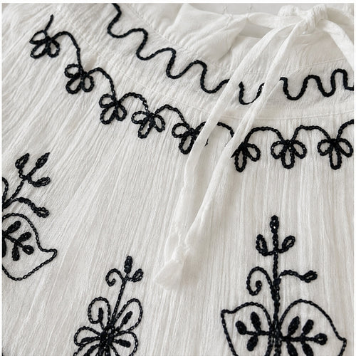HS Rok Handmade in India - Meerdere Kleuren - Wit - borduursel en stofdetail