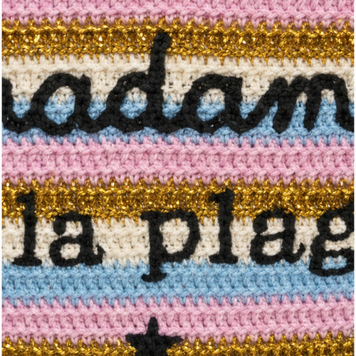 HS strandtas Blauw - detail van materiaal en afwerking