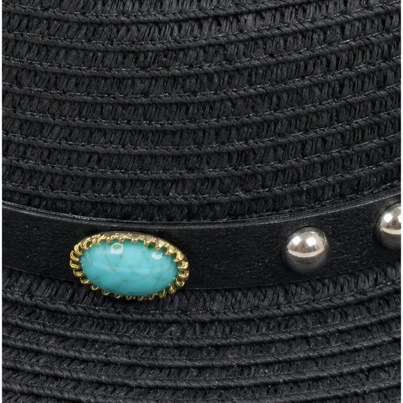 HS hoed Zwart - detail van materiaal en afwerking