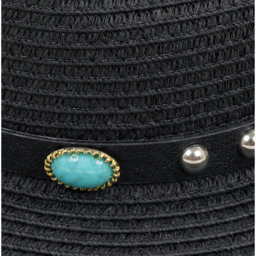 HS hoed Zwart - detail van materiaal en afwerking