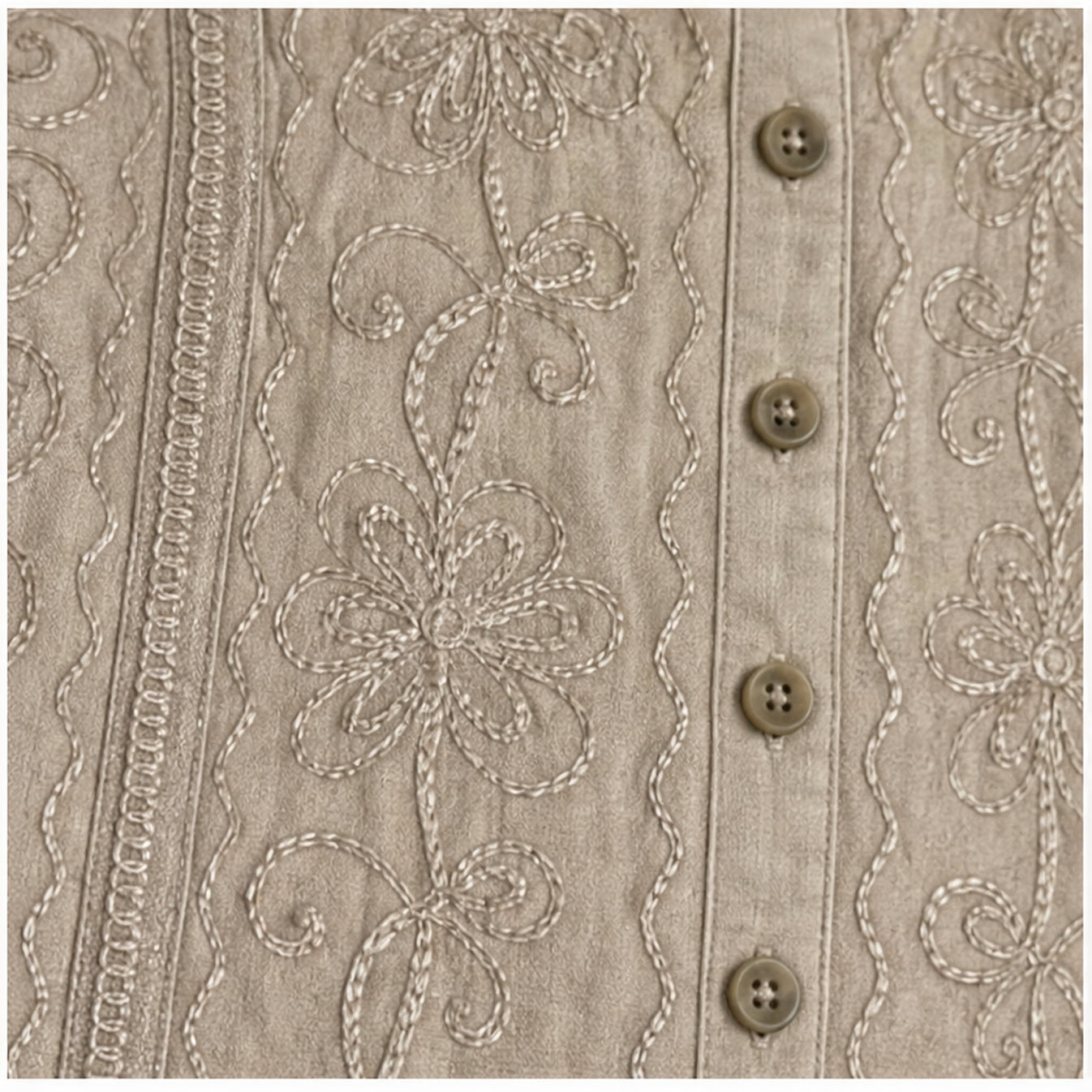 HS Top Handmade India - Meerdere Kleuren - Taupe - borduursel en stofdetail