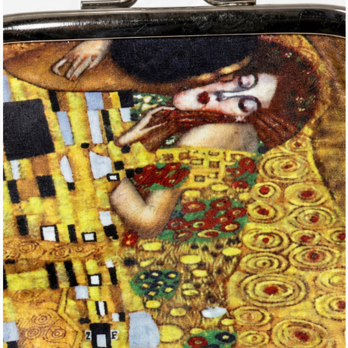 HS portemonnee Klimt Print - detail van materiaal en afwerking
